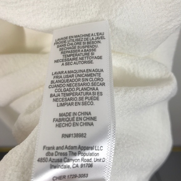 NWT‎ Dress the Population Cher Zip Maxi Dress in White Size XXS - Picture 10 of 12